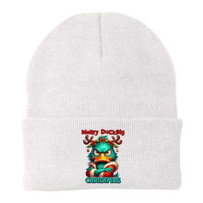 Merry Ducking Funny Sarcastic Grumpy Duck Christmas Beanie