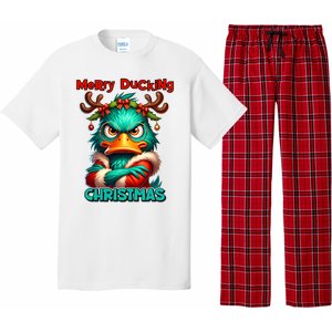 Merry Ducking Funny Sarcastic Grumpy Duck Christmas Pajama Set