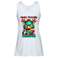 Merry Ducking Funny Sarcastic Grumpy Duck Christmas Ladies Essential Flowy Tank