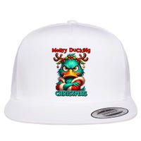 Merry Ducking Funny Sarcastic Grumpy Duck Christmas Flatbill Hat