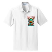 Merry Ducking Funny Sarcastic Grumpy Duck Christmas Dry Zone Grid Polo