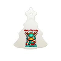 Merry Ducking Funny Sarcastic Grumpy Duck Christmas Ceramic Tree Ornament