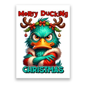 Merry Ducking Funny Sarcastic Grumpy Duck Christmas Poster