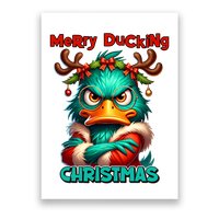 Merry Ducking Funny Sarcastic Grumpy Duck Christmas Poster