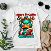Merry Ducking Funny Sarcastic Grumpy Duck Christmas Premium T-Shirt