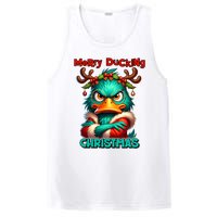 Merry Ducking Funny Sarcastic Grumpy Duck Christmas PosiCharge Competitor Tank