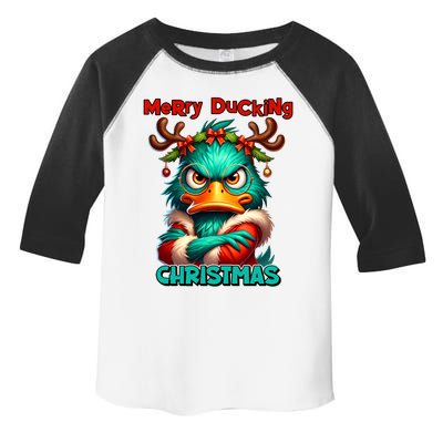 Merry Ducking Funny Sarcastic Grumpy Duck Christmas Toddler Fine Jersey T-Shirt