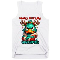 Merry Ducking Funny Sarcastic Grumpy Duck Christmas Tank Top