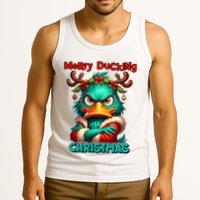 Merry Ducking Funny Sarcastic Grumpy Duck Christmas Tank Top