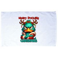Merry Ducking Funny Sarcastic Grumpy Duck Christmas Microfiber Hand Towel