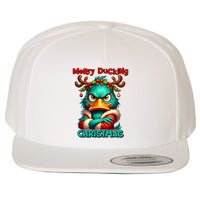 Merry Ducking Funny Sarcastic Grumpy Duck Christmas Wool Snapback Cap