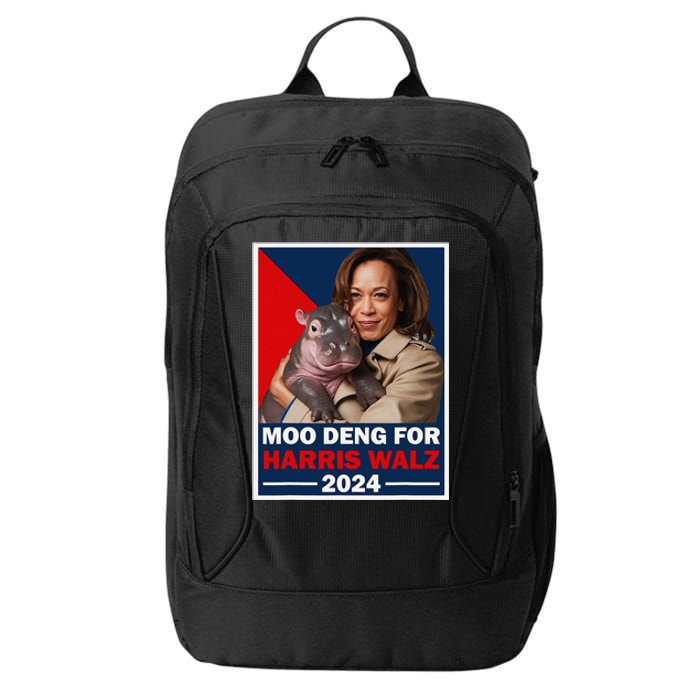 Moo Deng For Trump 2024 Funny Baby Hippo Moo Deng For Trump City Backpack