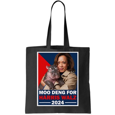 Moo Deng For Trump 2024 Funny Baby Hippo Moo Deng For Trump Tote Bag