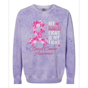 My Daughter’s Fight Is My Fight Breast Cancer Awareness Colorblast Crewneck Sweatshirt