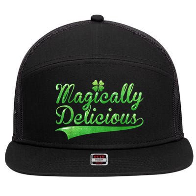 Magically Delicious Funny Irish St Patrick's Day Women 7 Panel Mesh Trucker Snapback Hat