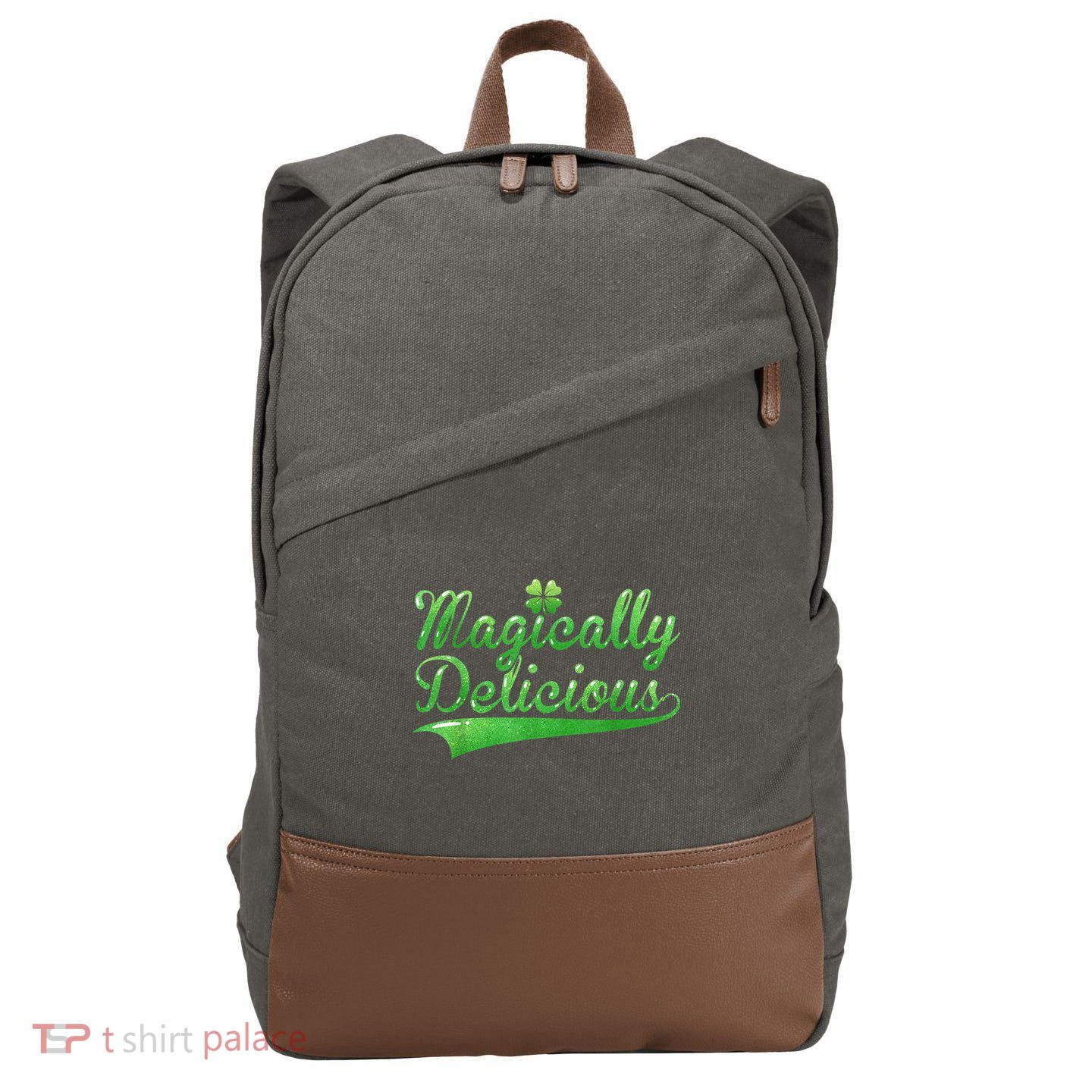 Magically Delicious Funny Irish St Patrick's Day Women Cotton Canvas Backpack