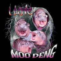 Moo Dang Funny Dwarf Baby Hippo In The Zoo Button