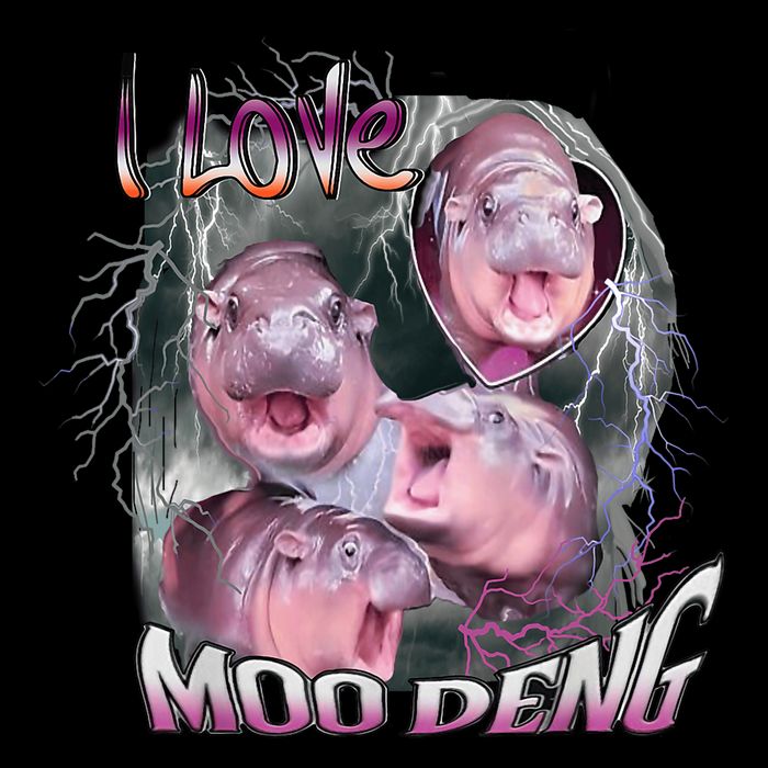 Moo Dang Funny Dwarf Baby Hippo In The Zoo Button