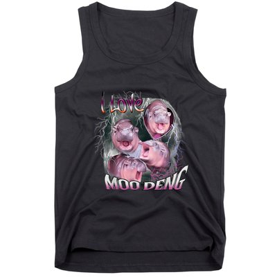 Moo Dang Funny Dwarf Baby Hippo In The Zoo Tank Top