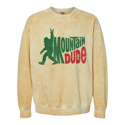 Mountain Dude Funny Bigfoot Sasquatch Hiking Gift Colorblast Crewneck Sweatshirt