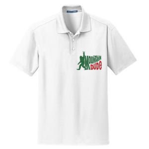 Mountain Dude Funny Bigfoot Sasquatch Hiking Gift Dry Zone Grid Polo