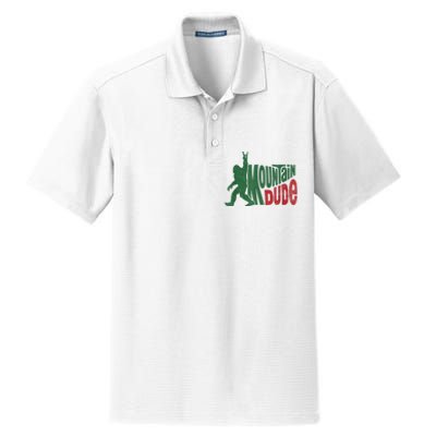 Mountain Dude Funny Bigfoot Sasquatch Hiking Gift Dry Zone Grid Polo