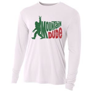 Mountain Dude Funny Bigfoot Sasquatch Hiking Gift Cooling Performance Long Sleeve Crew