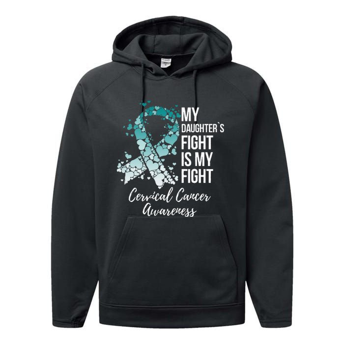 My Daughter’s Fight Is My Fight Cervical Cancer Awareness Performance Fleece Hoodie