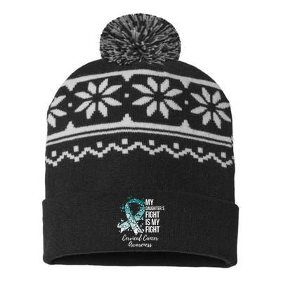 My Daughter’s Fight Is My Fight Cervical Cancer Awareness USA-Made Snowflake Beanie