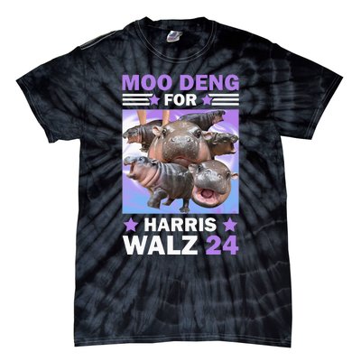 Moo Deng For Harris Walz 2024 Tie-Dye T-Shirt