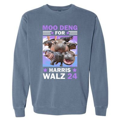 Moo Deng For Harris Walz 2024 Garment-Dyed Sweatshirt