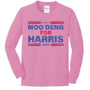 Moo Deng For Harris Kamala Harris Supporter Kids Long Sleeve Shirt