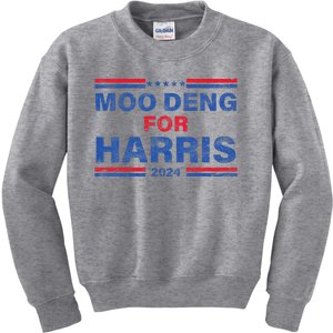 Moo Deng For Harris Kamala Harris Supporter Kids Sweatshirt