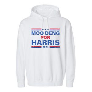 Moo Deng For Harris Kamala Harris Supporter Garment-Dyed Fleece Hoodie