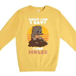 Mole Day Funny Mole Cute Mole I Like Moles Gift Premium Crewneck Sweatshirt