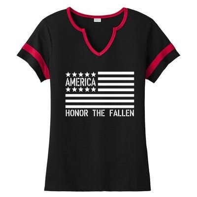 Memorial Day Funny Gift Honor The Fallen Military 4th Of July Gift Ladies Halftime Notch Neck Tee