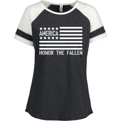 Memorial Day Funny Gift Honor The Fallen Military 4th Of July Gift Enza Ladies Jersey Colorblock Tee