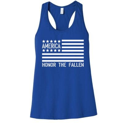 Memorial Day Funny Gift Honor The Fallen Military 4th Of July Gift Women's Racerback Tank