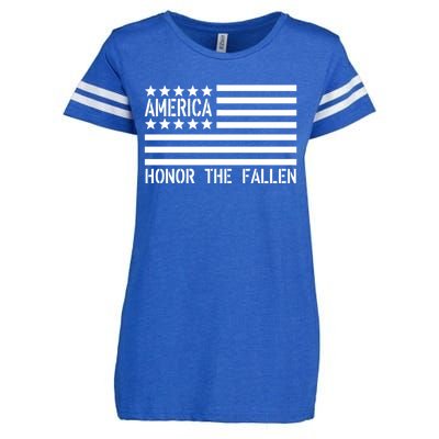 Memorial Day Funny Gift Honor The Fallen Military 4th Of July Gift Enza Ladies Jersey Football T-Shirt