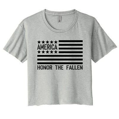 Memorial Day Funny Gift Honor The Fallen Military 4th Of July Gift Women's Crop Top Tee