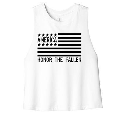 Memorial Day Funny Gift Honor The Fallen Military 4th Of July Gift Women's Racerback Cropped Tank