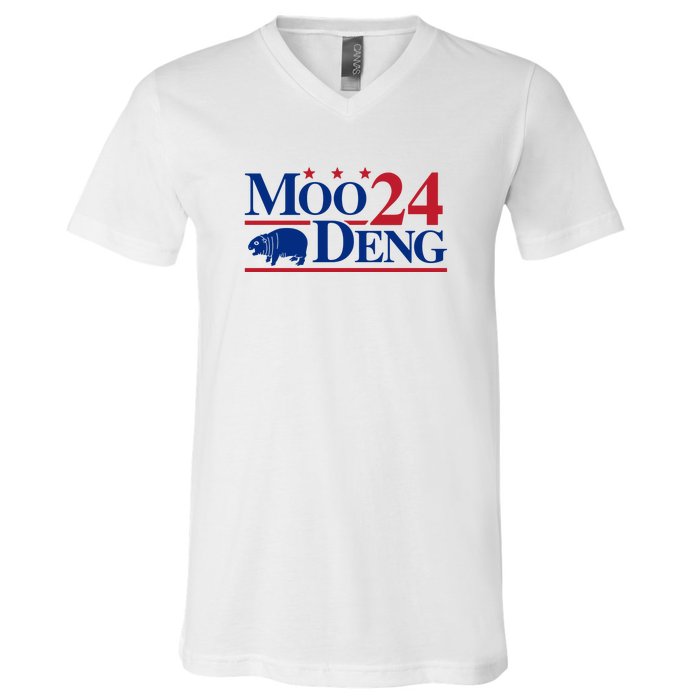 Moo Deng Funny 2024 V-Neck T-Shirt