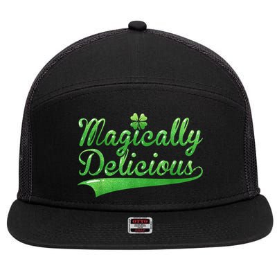 Magically Delicious Funny Irish St Patrick's Day Wo 7 Panel Mesh Trucker Snapback Hat