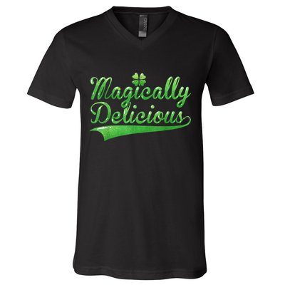 Magically Delicious Funny Irish St Patrick's Day Wo V-Neck T-Shirt