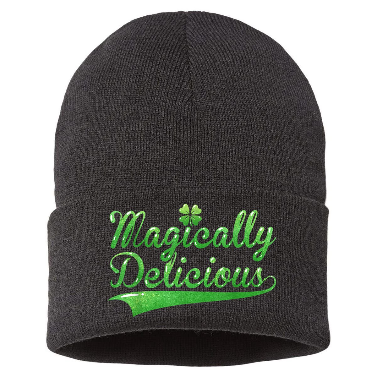 Magically Delicious Funny Irish St Patrick's Day Wo Sustainable Knit Beanie