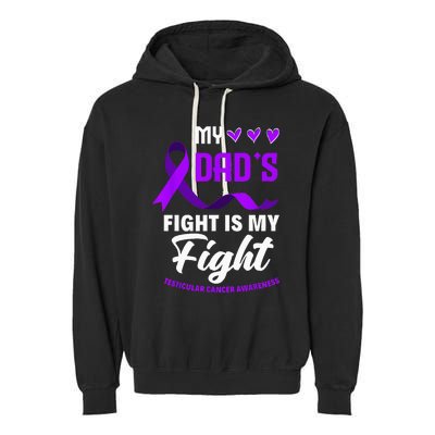 My Dads Fight Is My Fight Testicular Cancer Awareness Garment-Dyed Fleece Hoodie