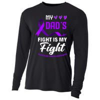 My Dads Fight Is My Fight Testicular Cancer Awareness Cooling Performance Long Sleeve Crew