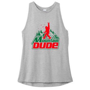 Mountain Dude Funny Bigfoot Sasquatch Hiking Gifts Ladies PosiCharge Tri-Blend Wicking Tank