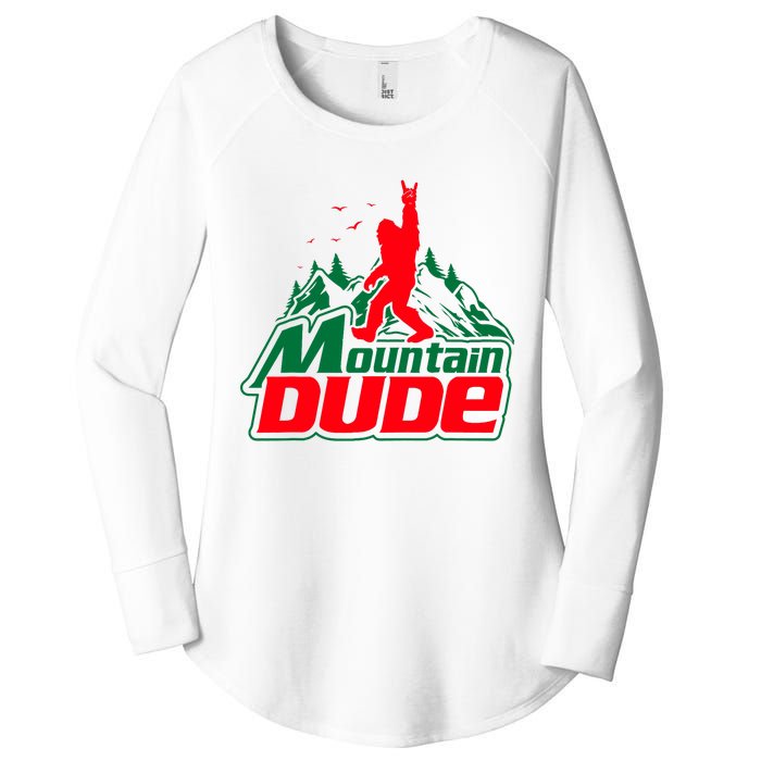 Mountain Dude Funny Bigfoot Sasquatch Hiking Gifts Women's Perfect Tri Tunic Long Sleeve Shirt