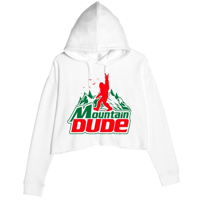 Mountain Dude Funny Bigfoot Sasquatch Hiking Gifts Crop Fleece Hoodie